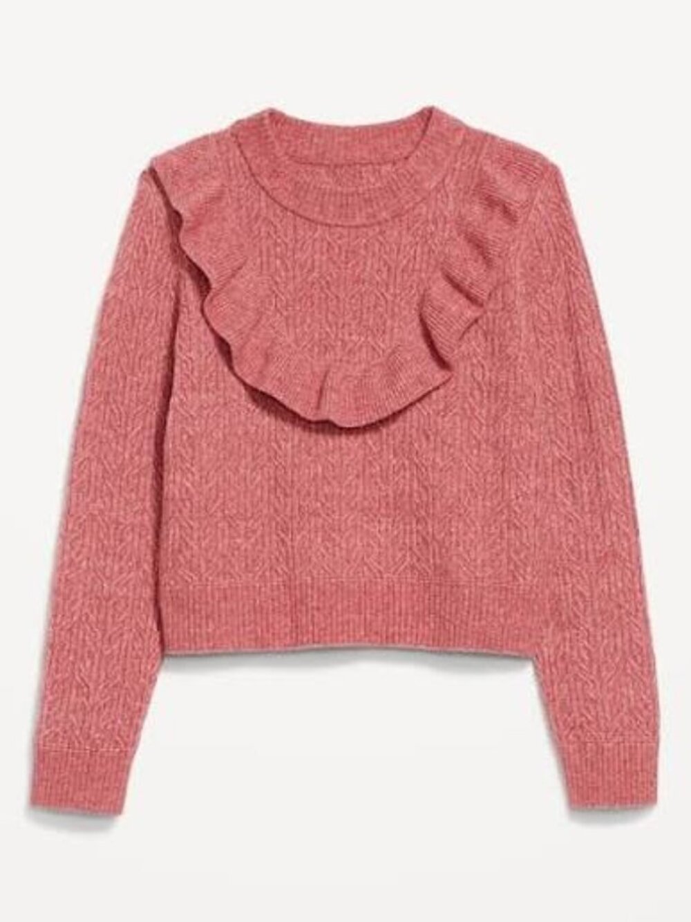NWT Wool-Blend Cropped Ruffle Sweater- XXL